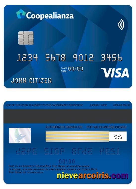 Costa Rica Coopealianza visa classic card